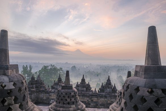 Borobudur Indonesia at sunrise